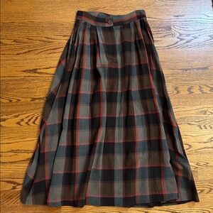 Mare Mare x Anthropologie, Brown and Black Plaid A-Line Skirt, size small